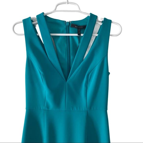 NWT BCBG Max Azria Orlena Double-Strap Gown Teal 02 - Picture 6 of 15